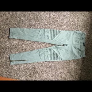 Beulah Moto stretch pants w zippers size small